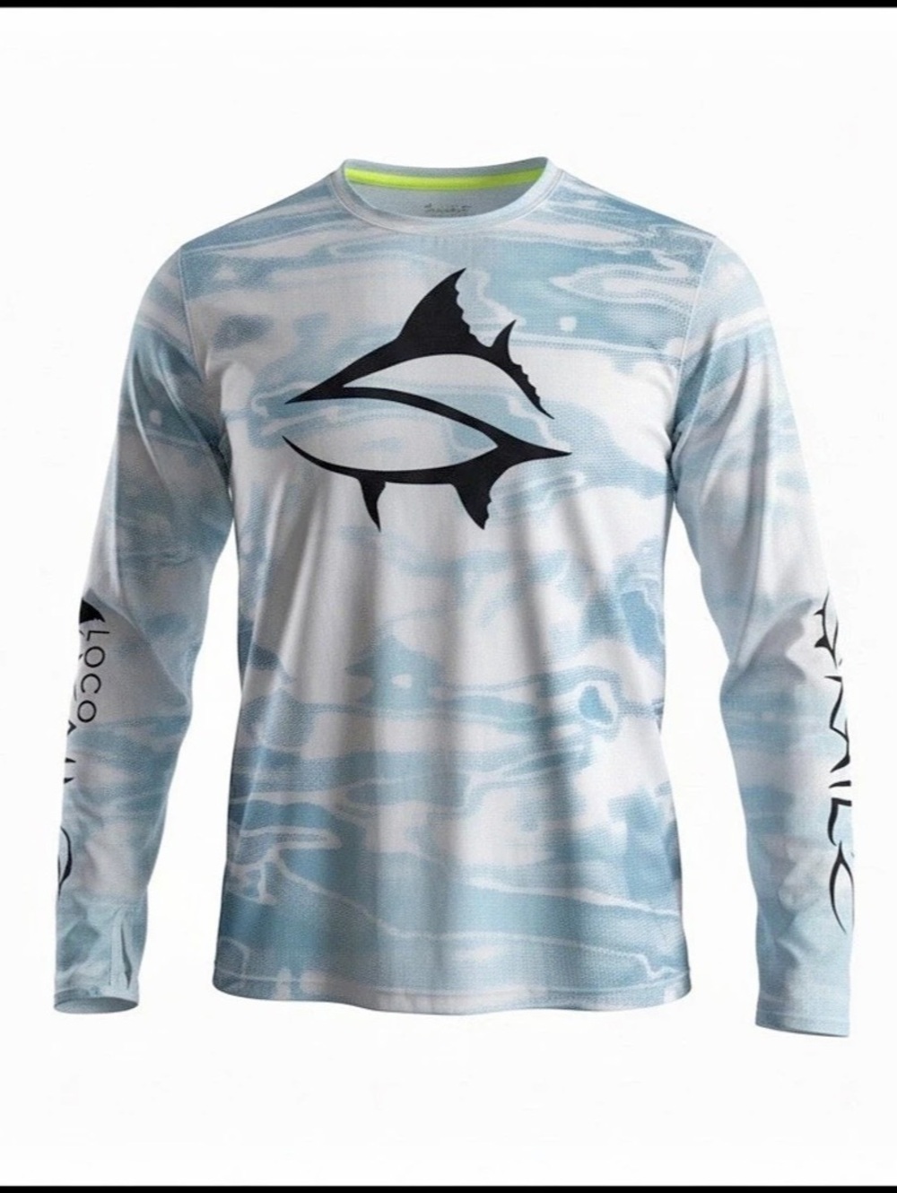 OCEAN KAYAK Long Sleeve Fishing Jersey in Blue & White XL Like New